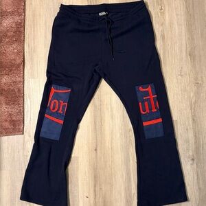Von Dutch Navy Drawstring Sweatpants with Logo Tag
